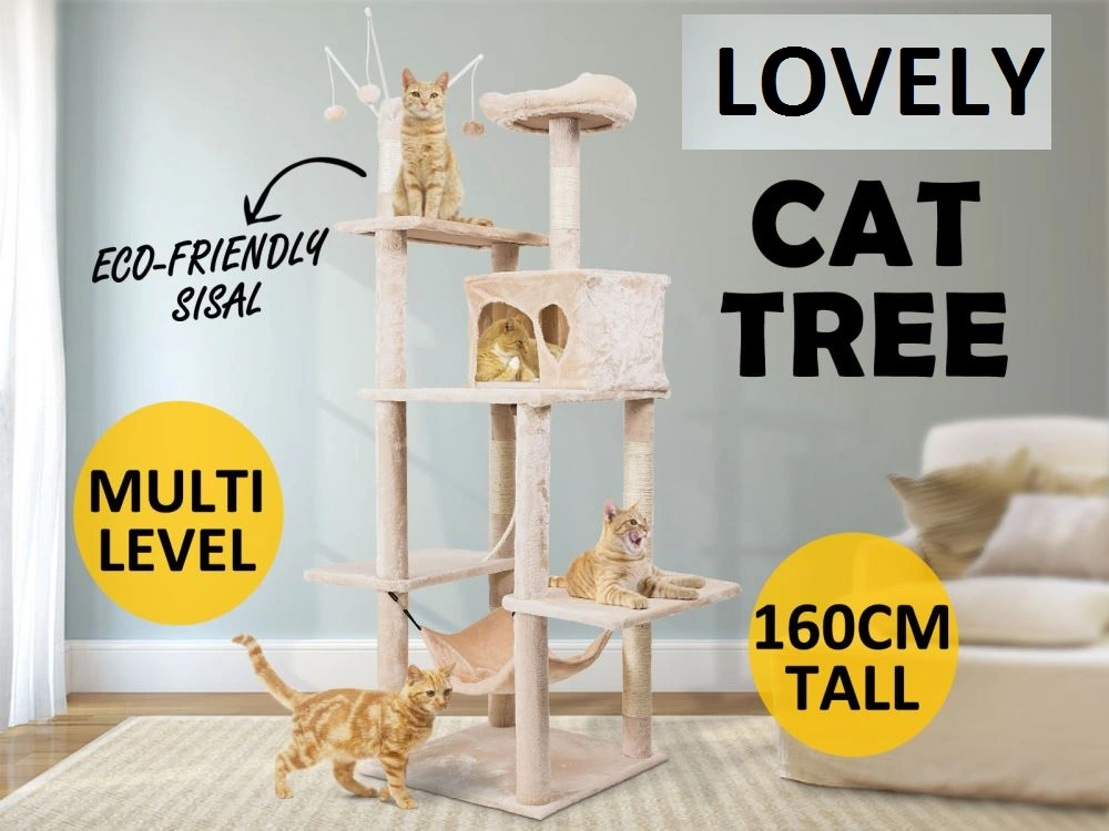 Cat Furniture with Cozy Perches, Cat Tower with Scratching Pillar