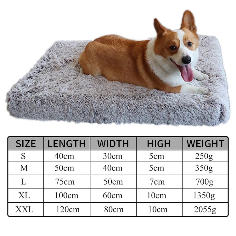 Pet Home Autumn/Winter Thickened Coral Fleece Pet Sleeping Mat Rectangular Pet Mattress