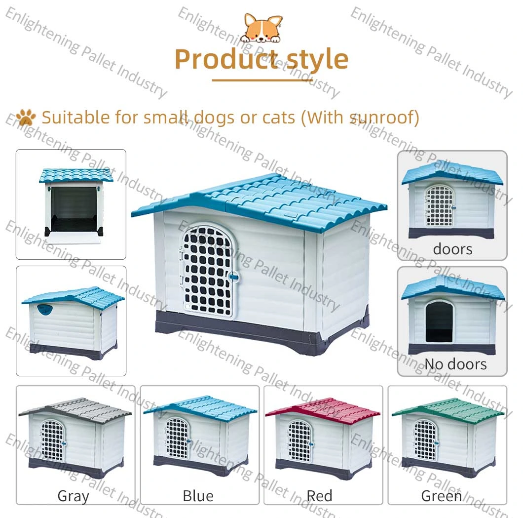 Wholesale Two Doors Outdoor Indoor Waterproof Plastic Pet Dog House Dog Kennel Removable Breathable OEM Custom Modern Luxury Plastic Dog House