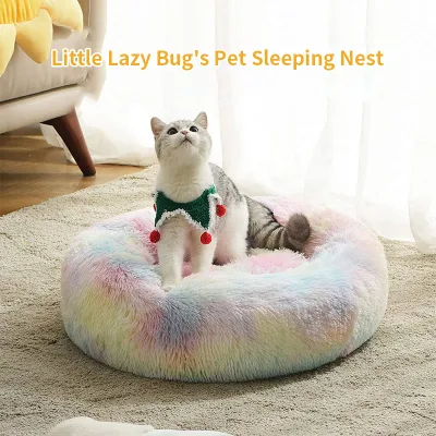Nuevo estilo Hot Sellingplush Tie-Dyed Pet Cat Bed Cama para perros