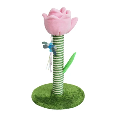 Lindo lujo rosa púrpura caramelo flor gato escalada árboles juguete Sisal gato árbol torre